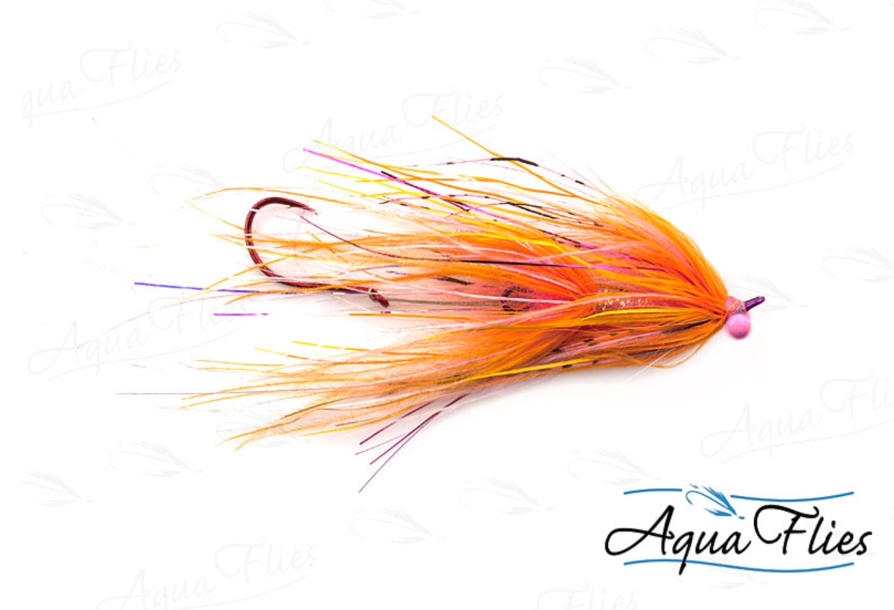 Aqua Flies Stu's Ostrich Intruder - Orange/Pink
